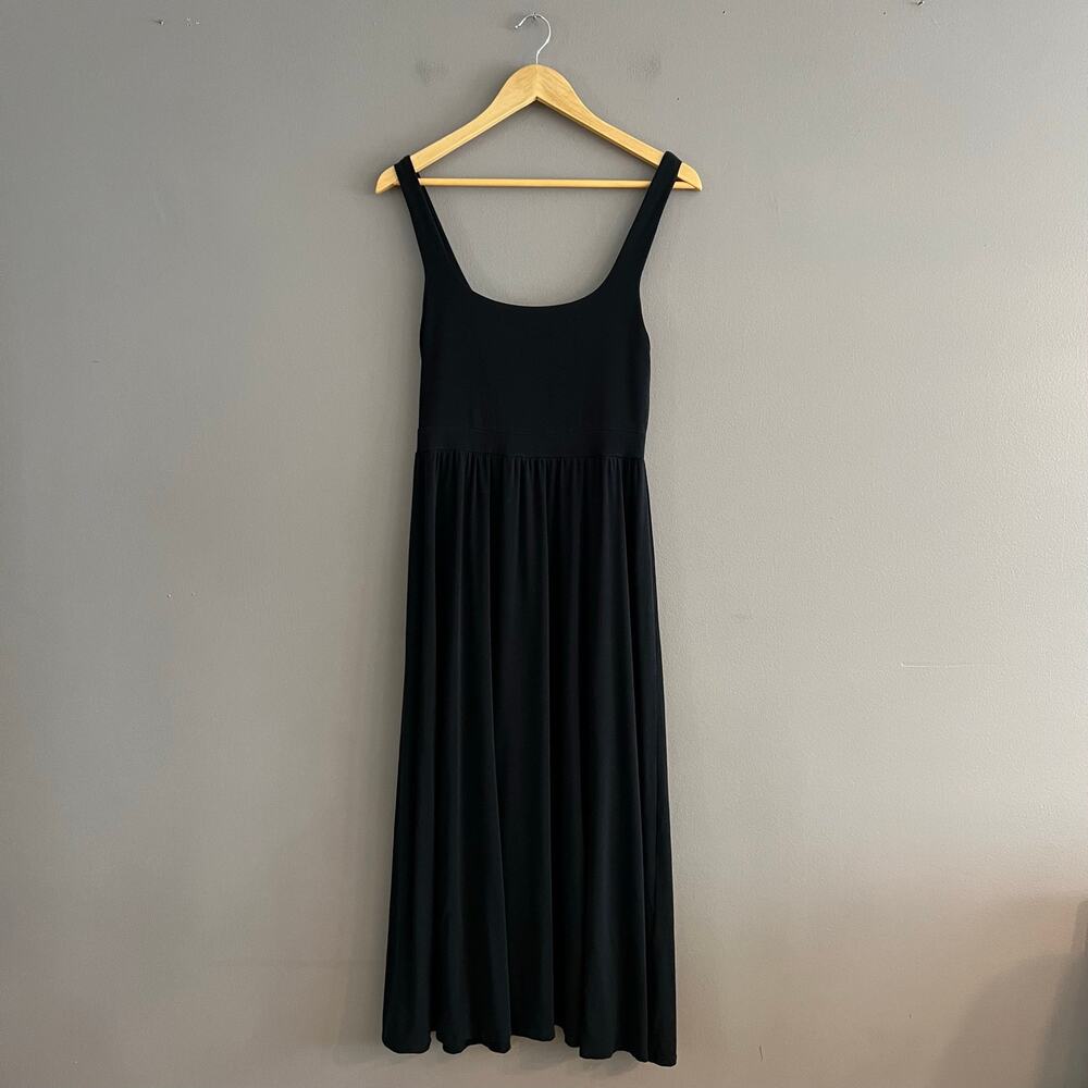 Wilfred Aritzia Women Black Midi Dress Medium Stretch Tank Sleeveless Casual